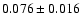 $ 0.076 \pm 0.016 $