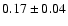 $
0.17 \pm 0.04 $