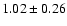 $ 1.02 \pm
0.26 $