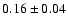 $
0.16 \pm 0.04 $