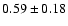 $ 0.59 \pm
0.18 $