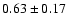 $ 0.63 \pm 0.17 $