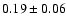 $
0.19 \pm 0.06 $
