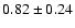 $ 0.82 \pm 0.24 $