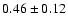 $ 0.46 \pm
0.12 $