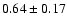 $ 0.64 \pm
0.17 $