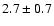 $ 2.7 \pm 0.7 $