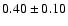 $ 0.40 \pm 0.10 $