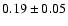 $ 0.19 \pm
0.05 $