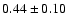 $
0.44 \pm 0.10 $