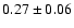 $ 0.27 \pm 0.06 $
