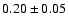 $ 0.20 \pm
0.05 $