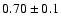 $ 0.70 \pm 0.1 $