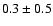 $ 0.3 \pm
0.5 $