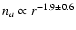 $n_a \propto r^{-1.9 \pm 0.6}$