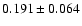 $ 0.191 \pm 0.064 $
