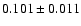 $ 0.101 \pm 0.011 $