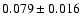 $ 0.079 \pm 0.016 $