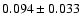 $ 0.094 \pm 0.033 $