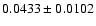 $ 0.0433 \pm 0.0102 $