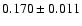 $ 0.170 \pm 0.011 $