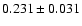 $ 0.231 \pm 0.031 $