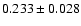 $ 0.233 \pm 0.028 $