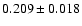 $ 0.209 \pm 0.018 $