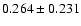 $ 0.264 \pm 0.231 $