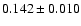 $ 0.142 \pm 0.010 $