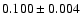 $ 0.100 \pm 0.004 $