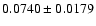 $ 0.0740 \pm 0.0179 $