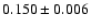 $ 0.150 \pm 0.006 $