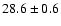 $ 28.6 \pm 0.6 $