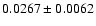 $ 0.0267 \pm 0.0062 $