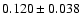 $ 0.120 \pm 0.038 $
