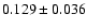 $ 0.129 \pm 0.036 $