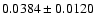 $ 0.0384 \pm 0.0120 $
