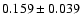 $ 0.159 \pm 0.039 $