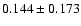 $ 0.144 \pm 0.173 $