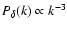 $P_\delta(k)\propto k^{-3}$