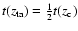$t(z_{\rm ta})=\frac{1}{2}t(z_{\rm c})$