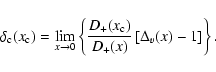 \begin{displaymath}%
\delta_{\rm c}(x_{\rm c})=\lim \limits_{x \to 0}
\left\{\frac{D_+(x_{\rm c})}{D_+(x)}\left[\Delta_{v}(x)-1\right]\right\}.
\end{displaymath}