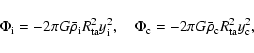 \begin{displaymath}%
\Phi_{\rm i}=-2\pi G\bar{\rho}_{\rm i}R_{\rm ta}^2
y_{\rm ...
...Phi_{\rm c}=-2\pi G\bar{\rho}_{\rm c}R_{\rm ta}^2 y_{\rm c}^2,
\end{displaymath}