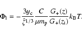\begin{displaymath}%
\Phi_{\rm l}=-\frac{3y_{\rm c}}{\hat{\zeta}^{1/3}}
\frac{C}{\mu m_{\rm p}}\frac{G_+(z)}{G_+(z_{\rm i})}k_{\rm B} T.
\end{displaymath}