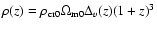 $\rho(z)=\rho_{\rm cr0}\Omega_{\rm m0}\Delta_{v}(z) (1+z)^3$