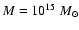 $M=10^{15}~M_\odot$