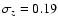 $\sigma_z = 0.19$