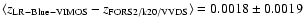 $\langle z_{\rm LR-Blue-VIMOS}-z_{\rm FORS2/k20/VVDS}\rangle =
0.0018 \pm 0.0019$