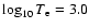$\log_{10} T_{\rm e}=3.0$